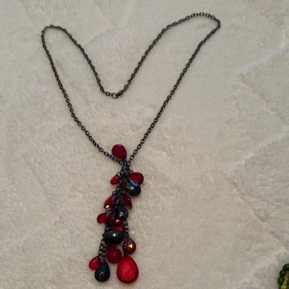 Elegant Red and Black Necklace